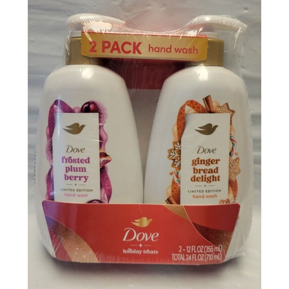 2 Pack Dove Holiday Treats Hand Soap - Limited Edition Gingerbread & Plum Berry